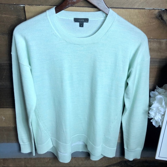 J. Crew Sweaters - J Crew Mint Green Merino Wool Tippi Sweater Sz Xs